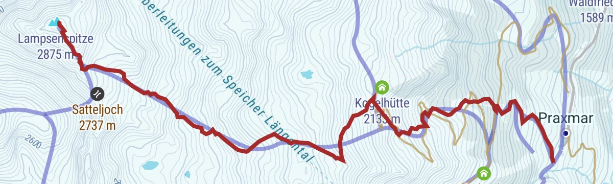 Route map: Lampsenspitze